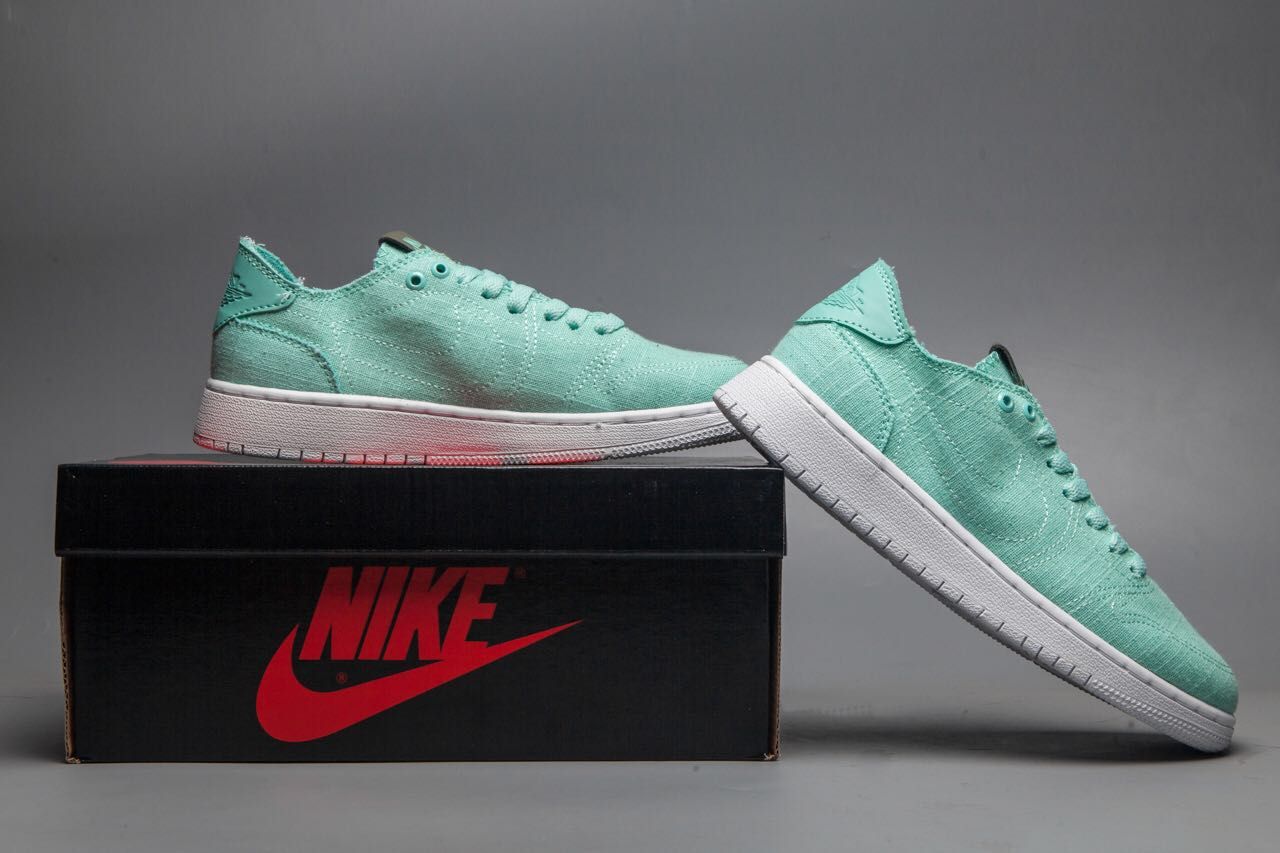 New Air Jordan 1 Low Canvas Green White Shoes